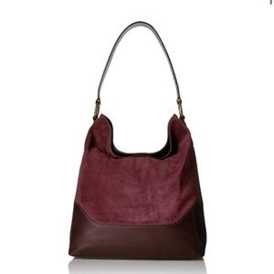 FRYE hobo maroon leather suede bag
